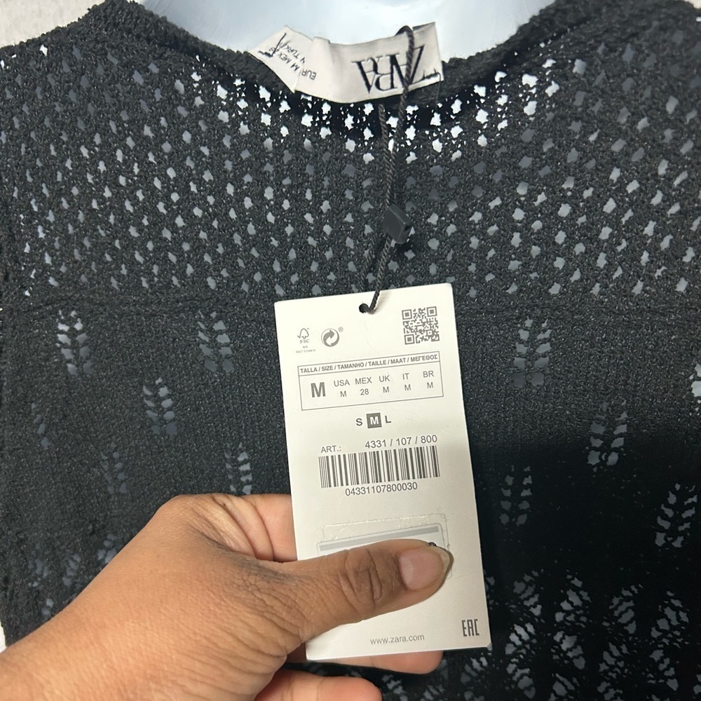 ZARA Black Lace Ruffle Top - Picture 8 of 9